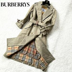 1円～ 極美品 Burberrys バーバリー トレンチコート 裏ノバチェック ベージュ 白タグ L ベルト ライナー付き 1スタ レディース