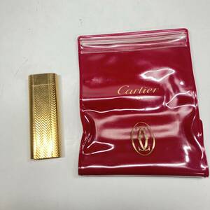 1円〜 3M Cartier カルティエ ガスライター ライター N 15844 喫煙具 ゴールドカラー 着火未確認 ソフトケース付き ヴィンテージ 