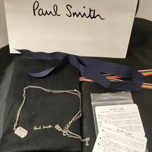 ポールスミス ネックレス メンズ ドッグタグ ペンダント メタルビーズ ポイントメタル ネックレス シルバー Paul Smith 正規品