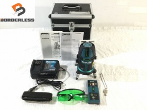 ☆比較的美品です☆ makita 充電式 屋内屋外兼用墨出し器 SK505GD レーザー墨出し器 受光器 バッテリー(BL1015)1個 充電器付き 88704