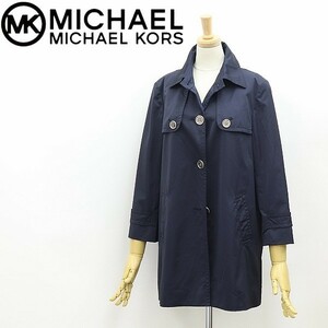 ◆MICHAEL KORS マイケルコース バックタック メタルボタン スプリング コート 紺 ネイビー 4
