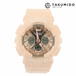 カシオ CASIO レディース腕時計 BABY-G BA130 クオーツ ピンクゴールド文字盤 ピンク アナデジ 中古A 271511