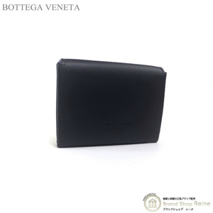 ボッテガ ヴェネタ （BOTTEGA VENETA）カードケース コインケース 三つ折り 593297 NERO×PRIMARY BLUE（新品）