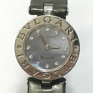 ■ BVLGARI ブルガリ B-zero1 レディース腕時計 ダイヤ ブルーシェル文字盤 ジャンク BZ 22 S(0990013973)
