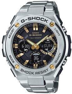 CASIO カシオ 腕時計 G-SHOCK　GST-W110D-1A9JF　G-STEEL G-STEEL 電波ソーラー アナデジ　シルバー　ブラック　ゴールド