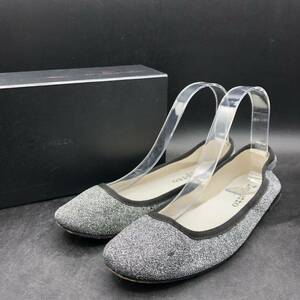 M1954 repetto レペット フラットシューズ バレエシューズ レディース 38/24.0cm相当 シルバーラメ 靴 スリッポン