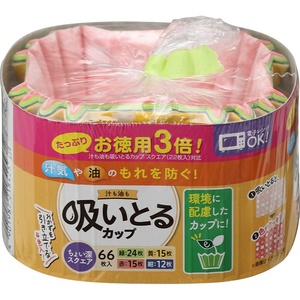 お徳用3倍汁も油も吸いとるカップスクエア4色66枚入 × 60点