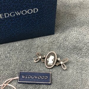 m001 Z3(30) ウェッジウッド シルバーブローチ リボン ジャスパー ブラック 女神 Wedgwood SILVER925 ケース付 ヴィンテージ