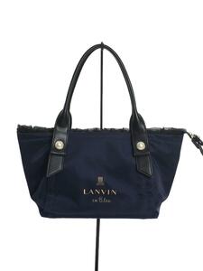 LANVIN en Bleu◆ハンドバッグ/ナイロン/ネイビー