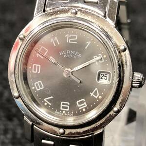 ☆【売り切り】HERMES エルメス クリッパー デイト クォーツ アナログ腕時計 CL4.210