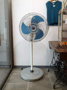 ○ナショナル　50cm 1988年 大型スタンド扇風機　F-K501E　特大の羽根　可愛いブルー　レトロ　National　古道具のgplus広島 2403i
