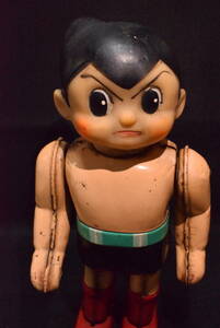 鉄腕アトム　頭部:ソフビ　首下:ブリキ　ゼンマイ式　おもちゃ 日本製　玩具 made in Japan アニメ Astro boy　tin toys　昭和レトロ