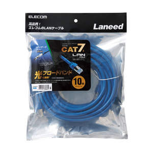 Cat7準拠LANケーブル スタンダードタイプ 10.0m Cat6の2倍以上である600MHzまでの高周波帯域まで対応 高速光通信に最適: LD-TWS/BU10