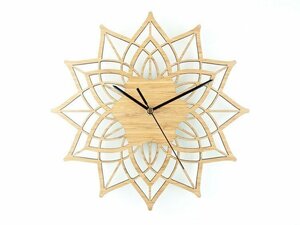 壁掛け時計 花 壁時計 フラワー 木製 ウォッッド ウチ ウ 時計ォールクロック モダン インテリア アート
