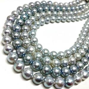 大珠有!!［アコヤ本真珠ネックレス4点おまとめ］f 重量約208g 約8.0~9.5mm珠 真珠 パール pearl necklace accessory jewelry silver DA0