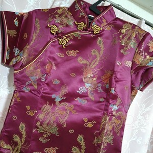 ◆チャイナドレス◆赤紫◆新品未使用◆送料無料◆