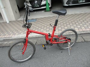 赤色：折り畳式自転車：２０インチ：ワンギアー：aLaLa:prckrgecycle:シマノ：良品です