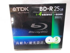 TDK データ用ブルーレイディスク 25GB BD-R(1回録画用) 4X ホワイトワイドプリンタブル 5mmケース 5枚パック 　b-1