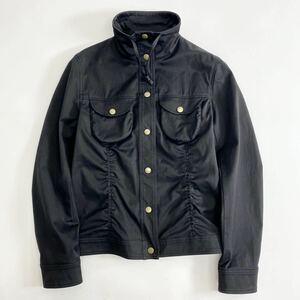 Ed12《美品》LANVIN SPORT ランバン 長袖ジャケット ジャンパー ゴルフウェア golf 伸縮ストレッチ◎ ブラック 38 M相当 レディース 女性用