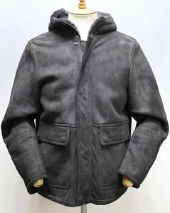 EMMETI (エンメティ) MOUTON HOODED BLOUSON “WALLAS” / ムートン フーデット ブルゾン D.GREY size 48 / パーカー