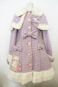 Angelic Pretty / バニラちゃんコート(千鳥) ラベンダー×シロ O-23-12-30-205-AP-CO-IG-ZT0423