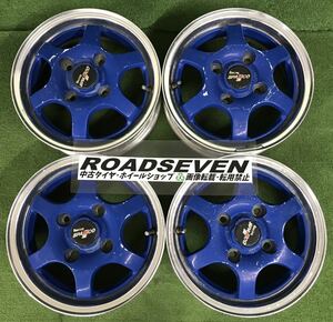 ★RACING SPARCO レーシング スパルコ 13インチ 13×4.5J +45 114.3 4H ハブ:約73mm 4本Set 中古アルミ ★2本リム歪みあり ★送料無料