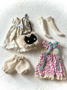 ◇ブライス◇生成りコーデ作家様お洋服＋ピンク◇5品