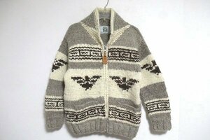 z11200:canadian sweater(カナディアンセーター)カナダ製コンドル柄カウチンセーター/