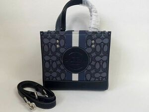 コーチ COACH ハンドバッグ レディース ショルダーバッグ 2WAY ジャガード ネイビー 保存袋付き 新品未使用