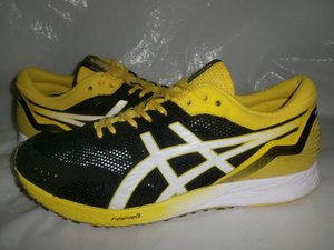 ★asics TARTHEREDGE `19製アシックスランニング 1011A544 ターサーエッジ ブラック/ホワイト/イエロー