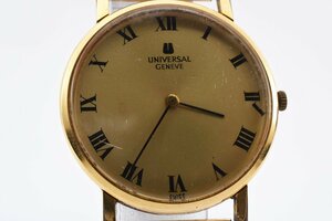 稼働品 ユニバーサルジュネーブ ラウンド ゴールド 手巻き ボーイズ 腕時計 UNIVERSAL GENEVE