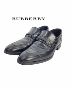 TK 数週間程度の使用 美品 バーバリー BURBERRY 『艶感レザー×艶消しビット』 レザーシューズ ビットローファー 革靴 26