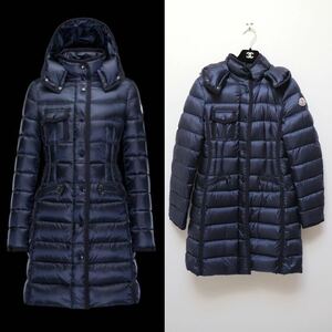 【美品】Moncler モンクレール エルミンヌ Hermine ダウン ジャケット コート 0 ネイビー