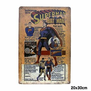 アメコミブリキ看板(SUPERMAN-BATMAN) 0017アメ雑 アメリカン雑貨 アメリカ雑貨