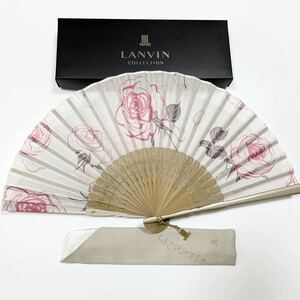 送料120円〜 新品箱付 ランバン LANVAN 扇子 チャーム付 ケース付 16C