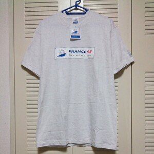 ★【古着】半袖　 Tシャツ　「FRANCE 98 FIFA WORLD CUP」オフホワイト系　タグ付き