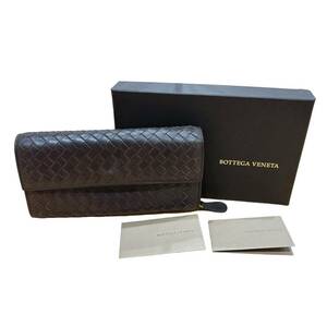 BOTTEGAVENETA ボッテガヴェネタ Bottega Veneta　イントレチャート ブラウン 長財布