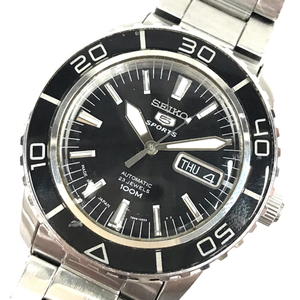 セイコー 5 スポーツ デイデイト 自動巻 オートマチック 腕時計 7S36-04N0 ブラック文字盤 純正ブレス QR052-172