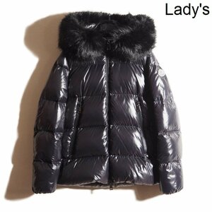 M3509P　▼MONCLER モンクレール▼　新品 LAICHE フェイクファー フード付き ダウンジャケット ブラック 2 / フレア 黒 秋冬 rb mks