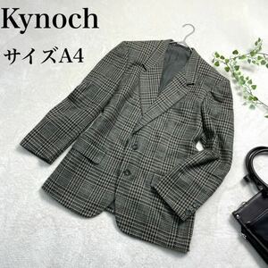 【極美品】　カイノック（Kynoch）ウール100％　テーラードジャケット A4サイズ　グレンチェック柄　高級