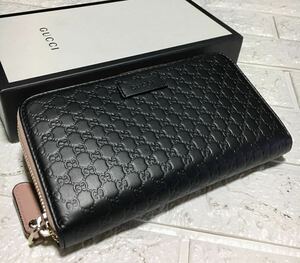 美品/鑑定済み/GUCCIマイクロGGラウンドファスナー/シリアル番号449391