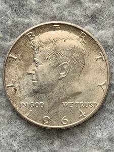 アメリカ　1964年　ケネディ　1/2ドル銀貨