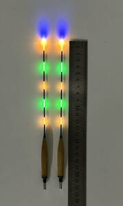 電気ウキ自作用 パーツ トップ 2色 5点灯　光ファイバー トップ 全長約14cm 径1.5㎜ 2本 dz04top