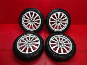 BBS製 RV722 スバル純正17インチホイール 4本 7J +48 5H 100 DUNLOP WINTER MAXX 215/50R17 スタッドレスタイヤ エクシーガ インプレッサ