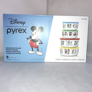 未使用 Pyrex 8ピース ディズニー ミッキーマウス＆フレンズ デコレーションフードストレージセット [jgg]