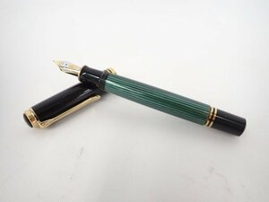 PELIKAN ペリカン 万年筆 SOUVERAN スーベレーン M800 ペン先 18C-750 F 細字 緑縞 △ 6E11D-4