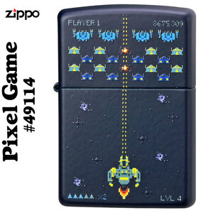 zippo(ジッポーライター) Pixel Gme ピクセルゲーム　#249114　ネイビーマット【ネコポス対応】
