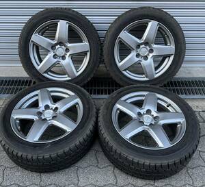 LONGINUS 軽量 アルミホイル＋GOOD YEAR ICE NAVI 215/55R17 スタッドレス 114.3 レクサスクラウン美品