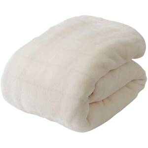 mofua 毛布 ダブル 冬用 ブランケット モフア マイクロファイバー アイボリー あったか もふもふ 洗える 乾きやすい50000308