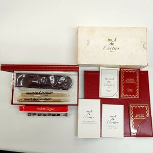 【TM0513】 カルティエ Cartier ボールペン シャーペン 未使用品 付属品 高級ペン ビジネス コレクション ブランド ゴールドカラー 金色